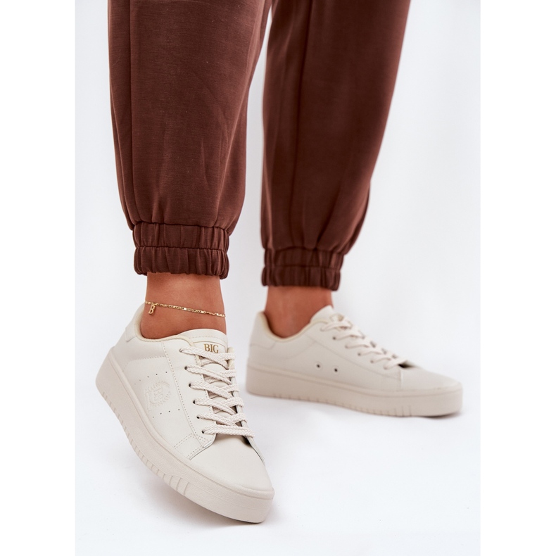 Big Star Sneaker da donna bassa con eco in pelle grande stella nn274578 beige 2