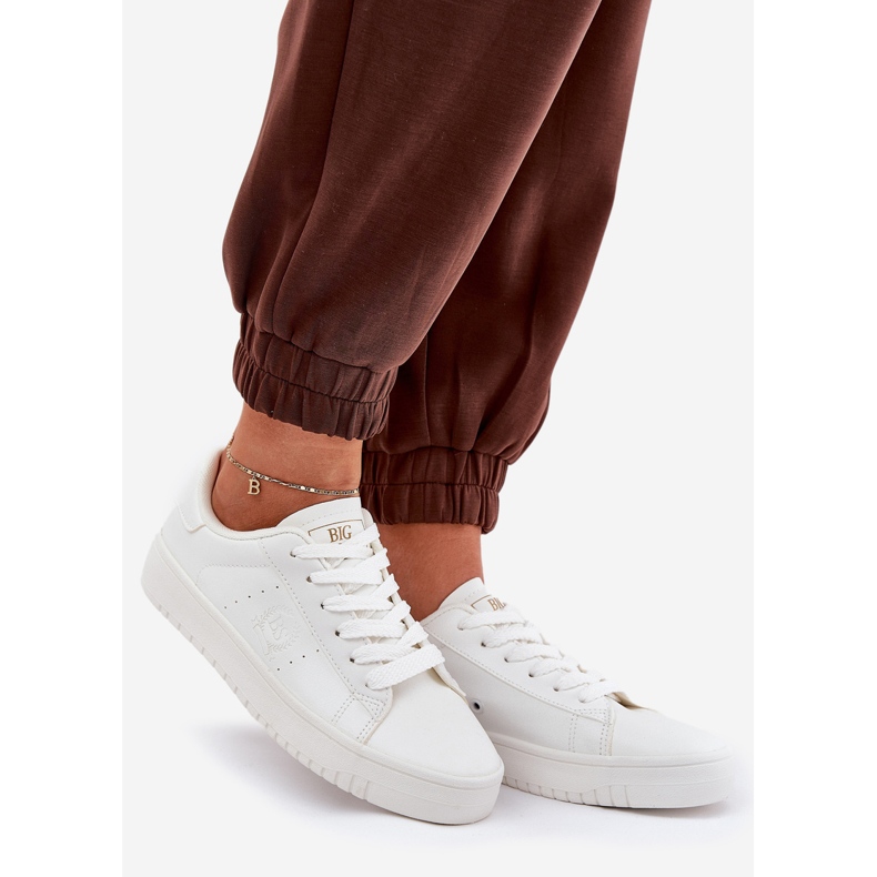 Big Star Sneaker femminili basse con eco in pelle grande stella nn274577 bianco 1