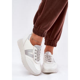 Scarpe sportive femminili sulla piattaforma Vinceza 58510 bianca bianco 2