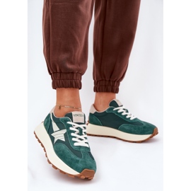 Scarpe sportive in pelle scamosciata femminile sulla piattaforma Vinceza 66720 Green verde 2
