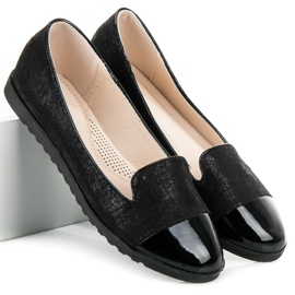 Nio Nio Ballerine con punta verniciata nero 1