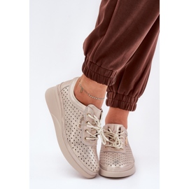 Vinceza Scarpe per dormire sport sport in pelle femminile d'oro 2