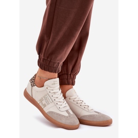 CheBello Scarpe sportive in pelle Sneaker Leopard Chello 4640 Beige 1
