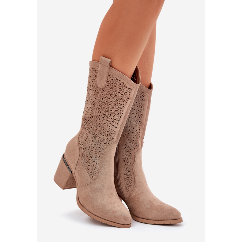 S.Barski Stivali aperti a mezza scala Cowboy S. Barski Hy51-238 beige 1