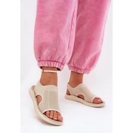 Sandali sportivi femminili beige 2