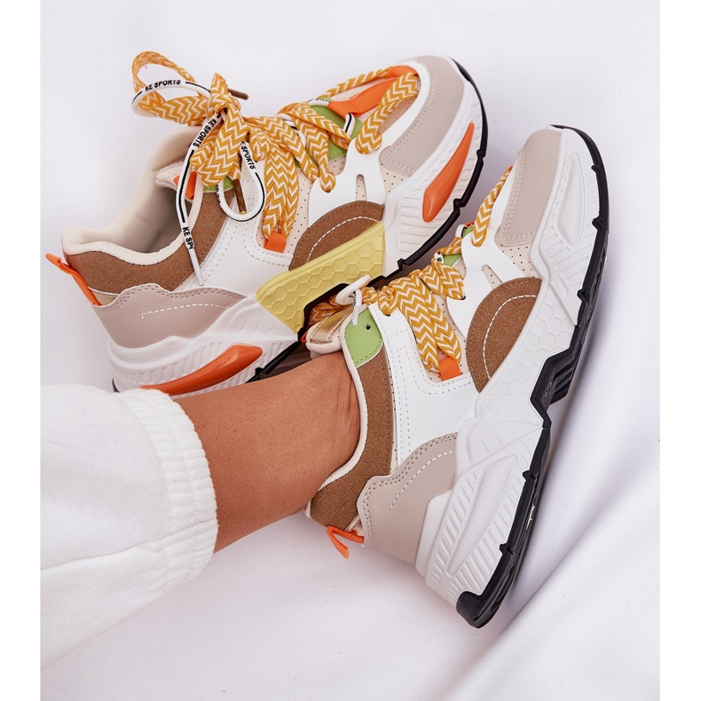 Scarpe sportive da donna con sneaker con doppio allacciatura multicolore 2