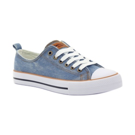 American Club Sneaker americane in jeans blu marrone 2