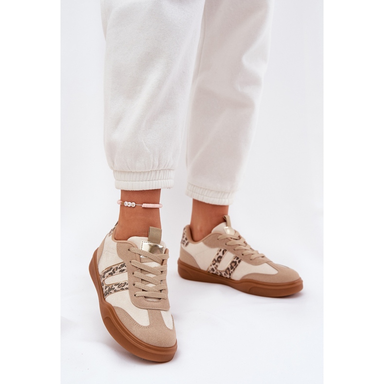 Sneaker femminili con leopardo beige ecologio 2