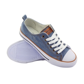 American Club Sneaker americane in jeans blu marrone 4