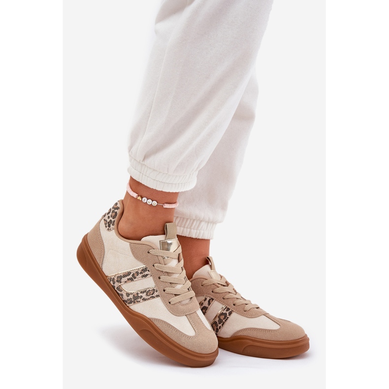 Sneaker femminili con leopardo beige ecologio 1