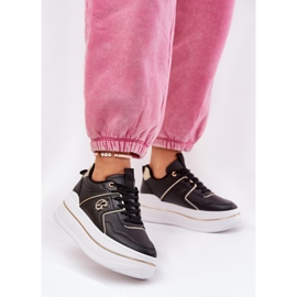 Scarpe sportive femminili sulla piattaforma nera nero 2