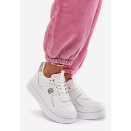 Scarpe sportive da donna con plateau bianche bianca 1