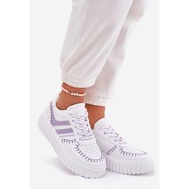 Sneakers con plateau da donna, Viola 1