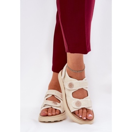 Sandali femminili con dettagli decorativi per beige 2