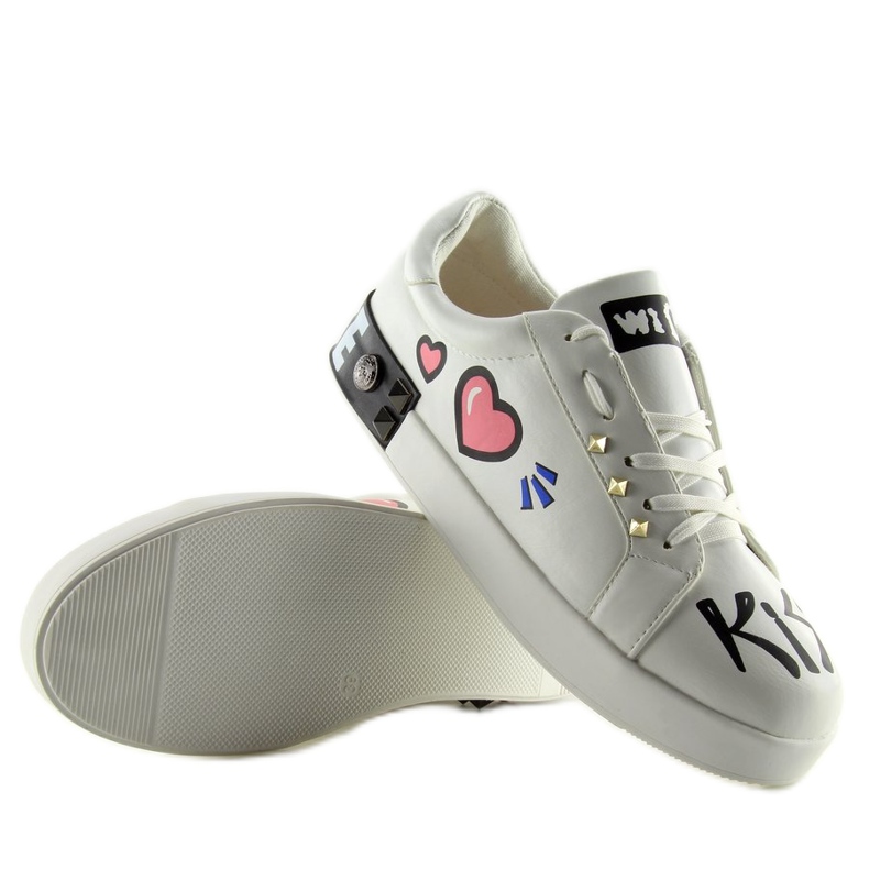 Sneakers bianche con scritte T302 White bianco 2