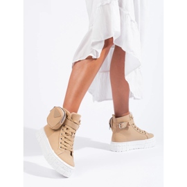 Goodin Sneakers Sulla Piattaforma Con Una Tasca beige 1