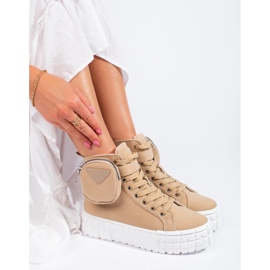 Goodin Sneakers Sulla Piattaforma Con Una Tasca beige 2