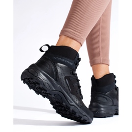 Comode scarpe da trekking da donna con tomaia alta DK nera nero 1