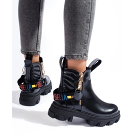 Stivaletti con plateau da donna nero 1