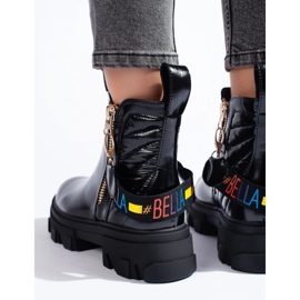 Stivaletti con plateau da donna nero 2