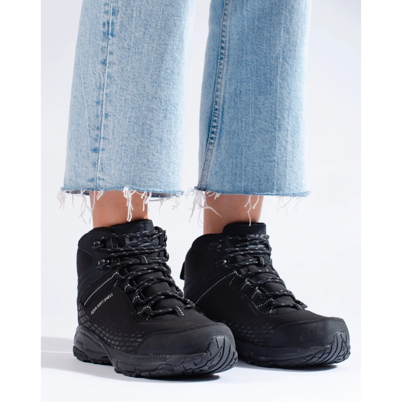 Scarpe da trekking alte da donna DK nero 2