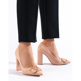 Décolleté Vinceza da donna in camoscio beige 1