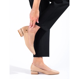 Ballerine Vinceza beige con tacco basso da donna 1