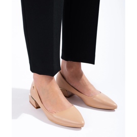 Ballerine Vinceza beige con tacco basso da donna 2