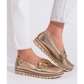 Goodin Mocassini da donna con plateau color oro d'oro 2