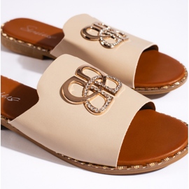 Eleganti infradito da donna beige 2