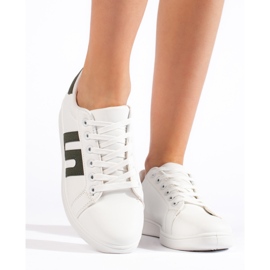 Sneakers da donna bianche e verdi bianca 2