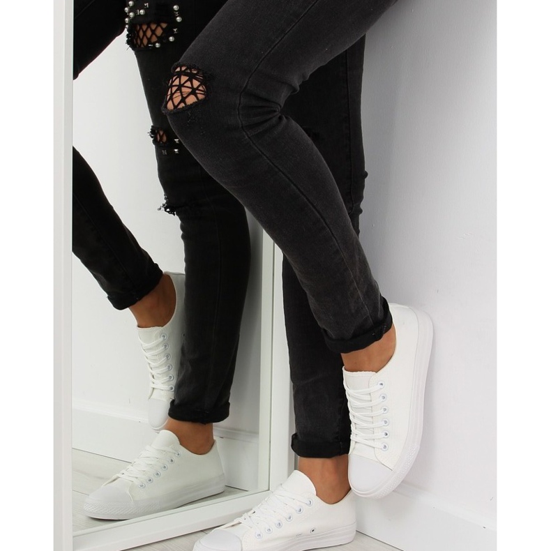 Sneakers da donna bianche monocolore bianco 1