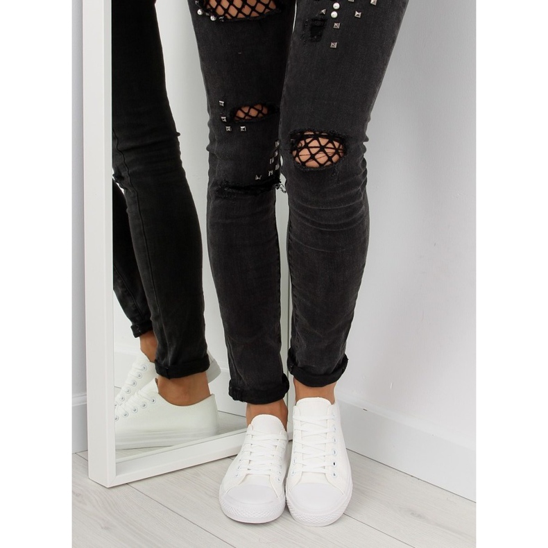 Sneakers da donna bianche monocolore bianca 2