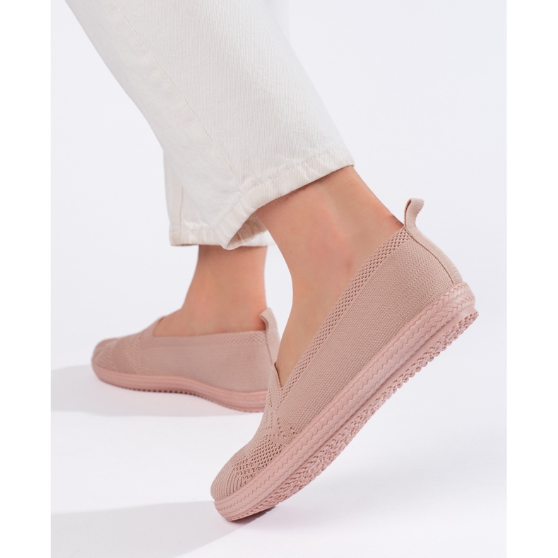 Slip-on da donna in tessuto rosa 2