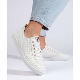 Sneakers da donna bianche traforate bianco 2