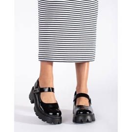 Scarpe da donna con plateau in vernice nera nero 2