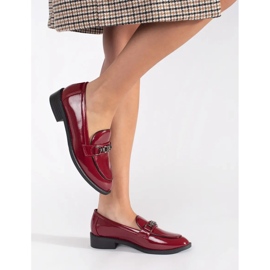 Goodin Mocassini da donna bordeaux con catena rosso 1