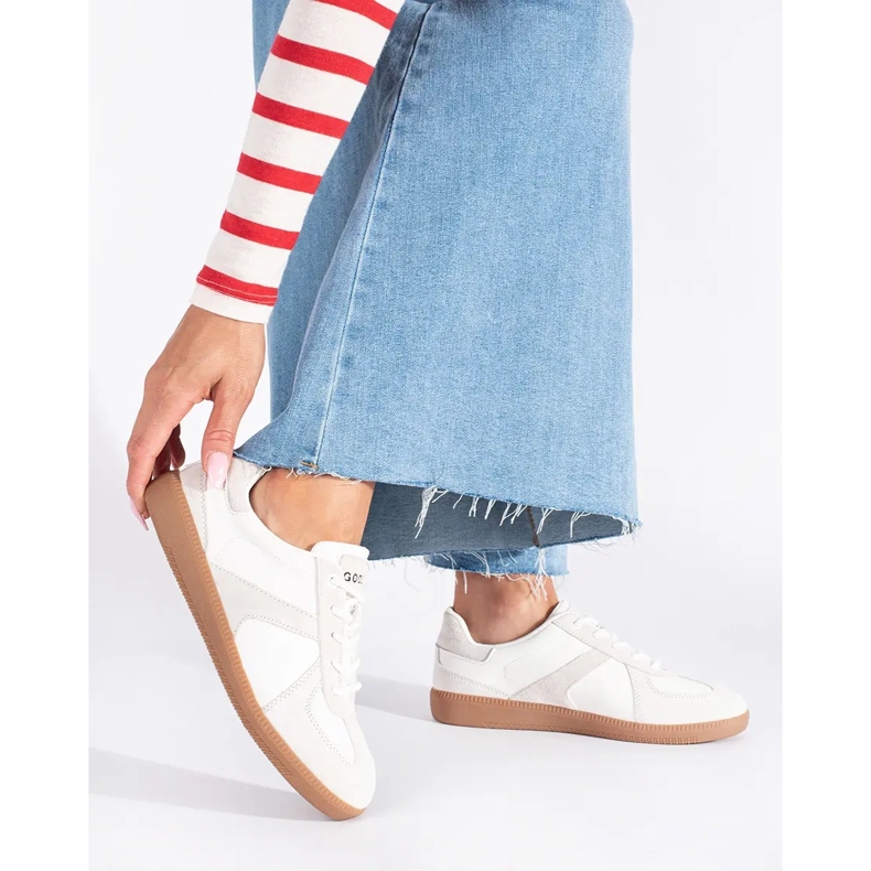 Goodin Sneakers da donna in pelle bianca 1