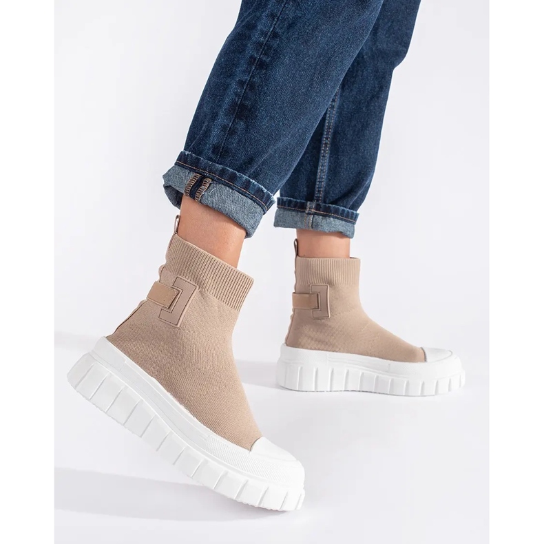 Seastar Sneakers beige con plateau alto 1