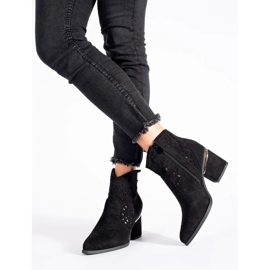 Stivali da cowboy traforati neri da donna nero 2