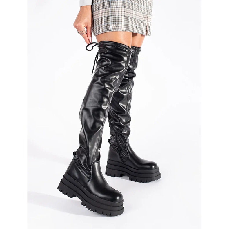 Moschettieri con piattaforma nera nero 1