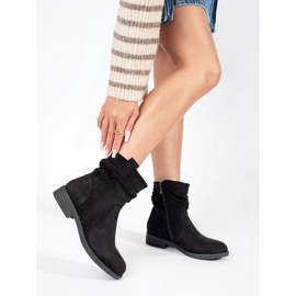 Stivali texani da donna in camoscio nero 1