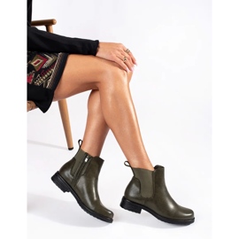 Stivaletti Chelsea da donna verdi con tacco basso verde 1