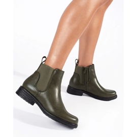 Stivaletti Chelsea da donna verdi con tacco basso verde 2