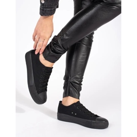 Seastar Sneakers classiche nere da donna allacciate con plateau nero 1