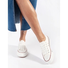 Seastar Classiche sneakers bianche da donna stringate con plateau bianca 2
