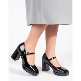 Seastar Scarpe da donna in vernice nera con tacco alto e fibbia nero 1