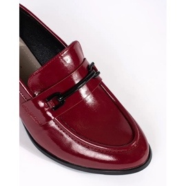 Goodin Mocassini da donna bordeaux con tacco alto rosso 2