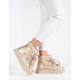 Doposci da donna stringati beige chiaro con suola spessa 2