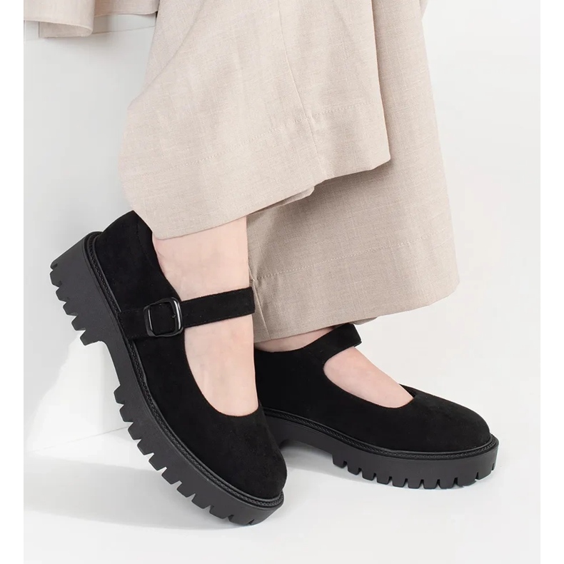 Goodin Scarpe nere sulla piattaforma in pelle scamosciata nero 1
